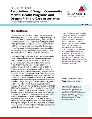 Grantee Spotlight: Association of Oregon Community Mental Health Programs and Oregon Primary Care Association thumbnail